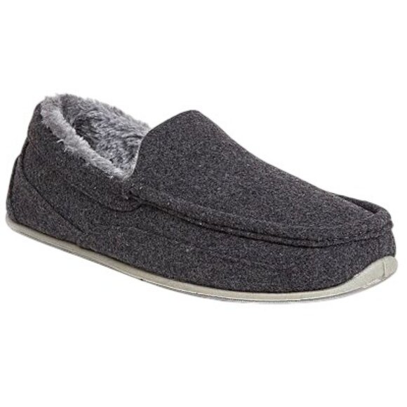 Deer Stags Spun Mens Moccasin Slippers, 10, Gray - Picture 1 of 4